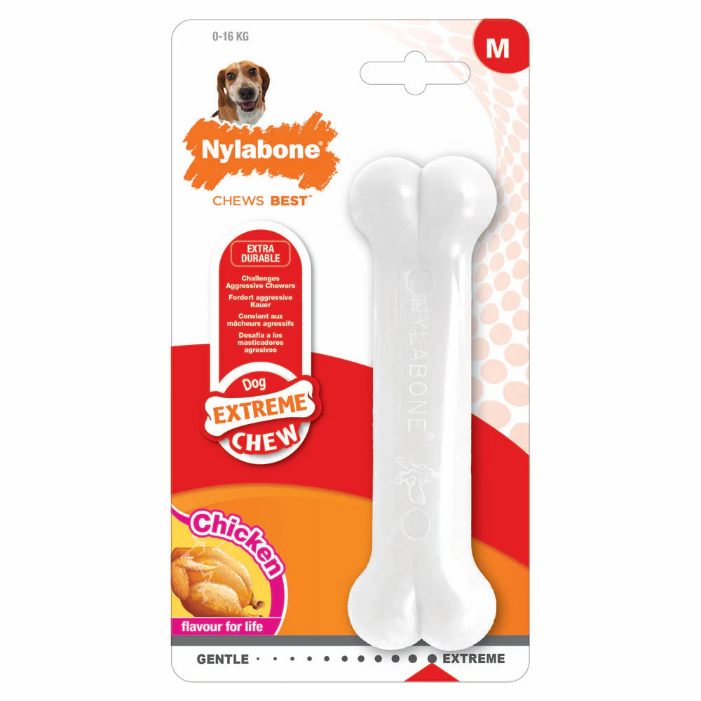 Nylabone Extreme Chew Extra Durable Bone Chicken Medium