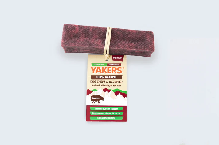 Yakers Dog Chew Cranberry Medium