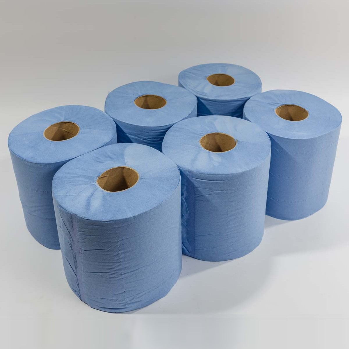 Blue Centre Feed Hand Towel x6