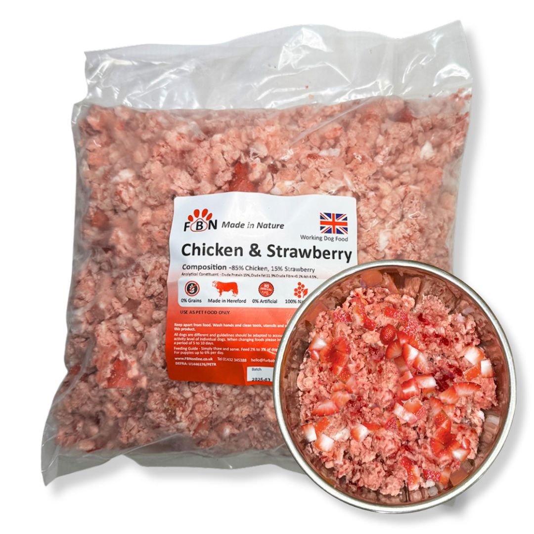 Fur Baby Nutrition Chicken & Strawberry Frozen Dog Food 1kg