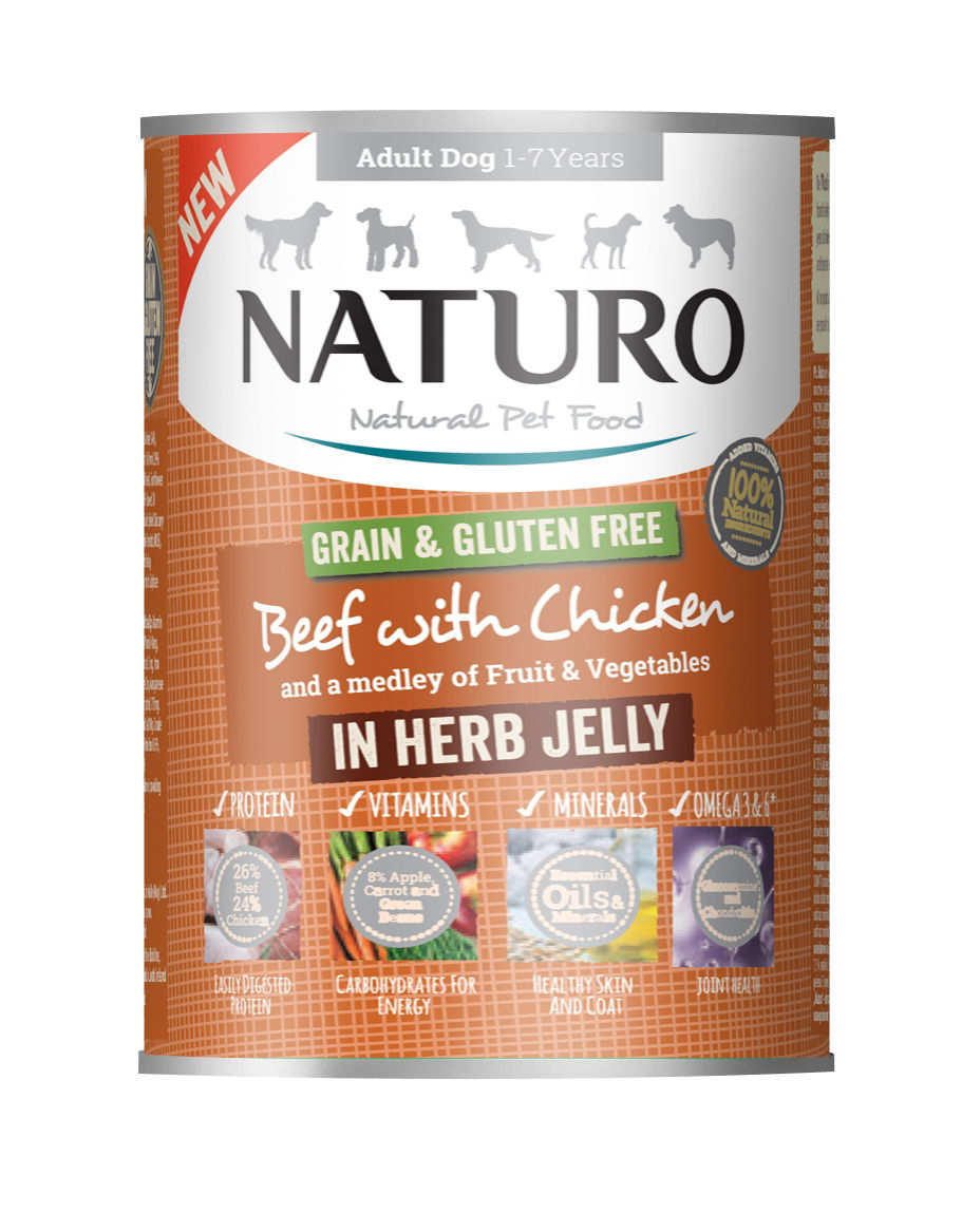 Naturo Adult Beef & Chicken In Jelly Can 390g